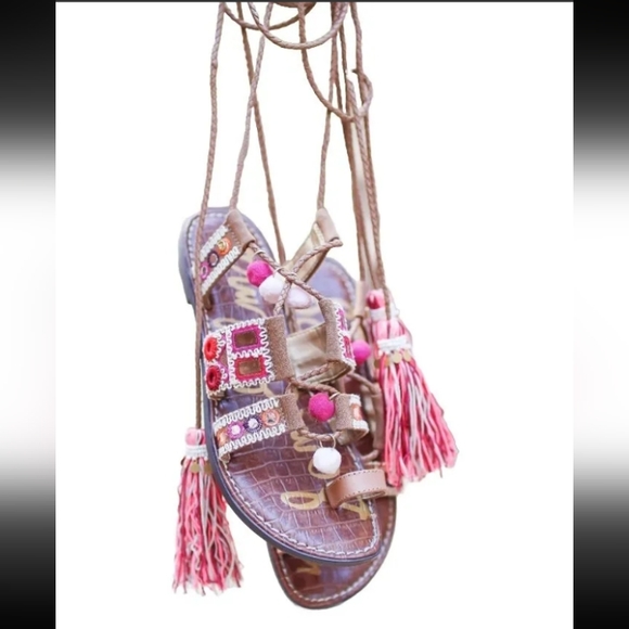Sam Edelman Gretchen Boho Gladiator style flat festivals sandals shoes size 8.5 - Picture 5 of 13